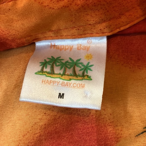 Happy Bay Tropical Multi Color Rima Design Button Front Short Sleeve Shirt - Picture 10 of 12